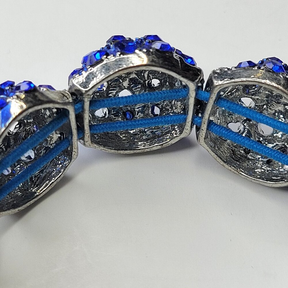 Blue Crystal Rhinestone Bracelet - Picture 7 of 9